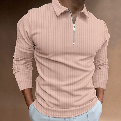 Herren Poloshirt Modern Reißverschluss Style
