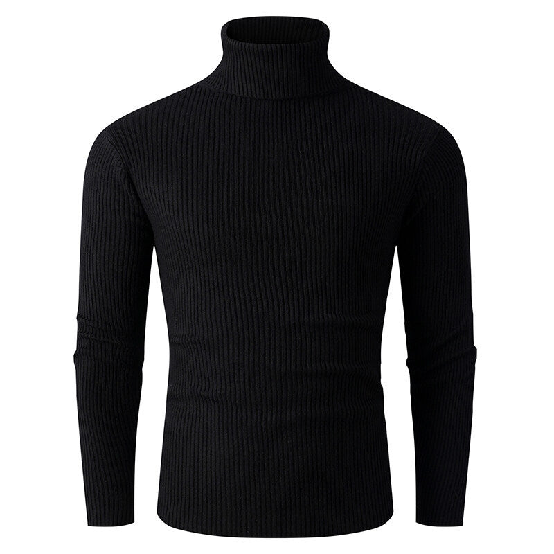 Herren Strickpullover Rollkragen Gerippt Elegantes Design