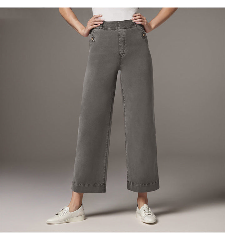 Damen Hose Weit Bequem Elegant Geschnitten