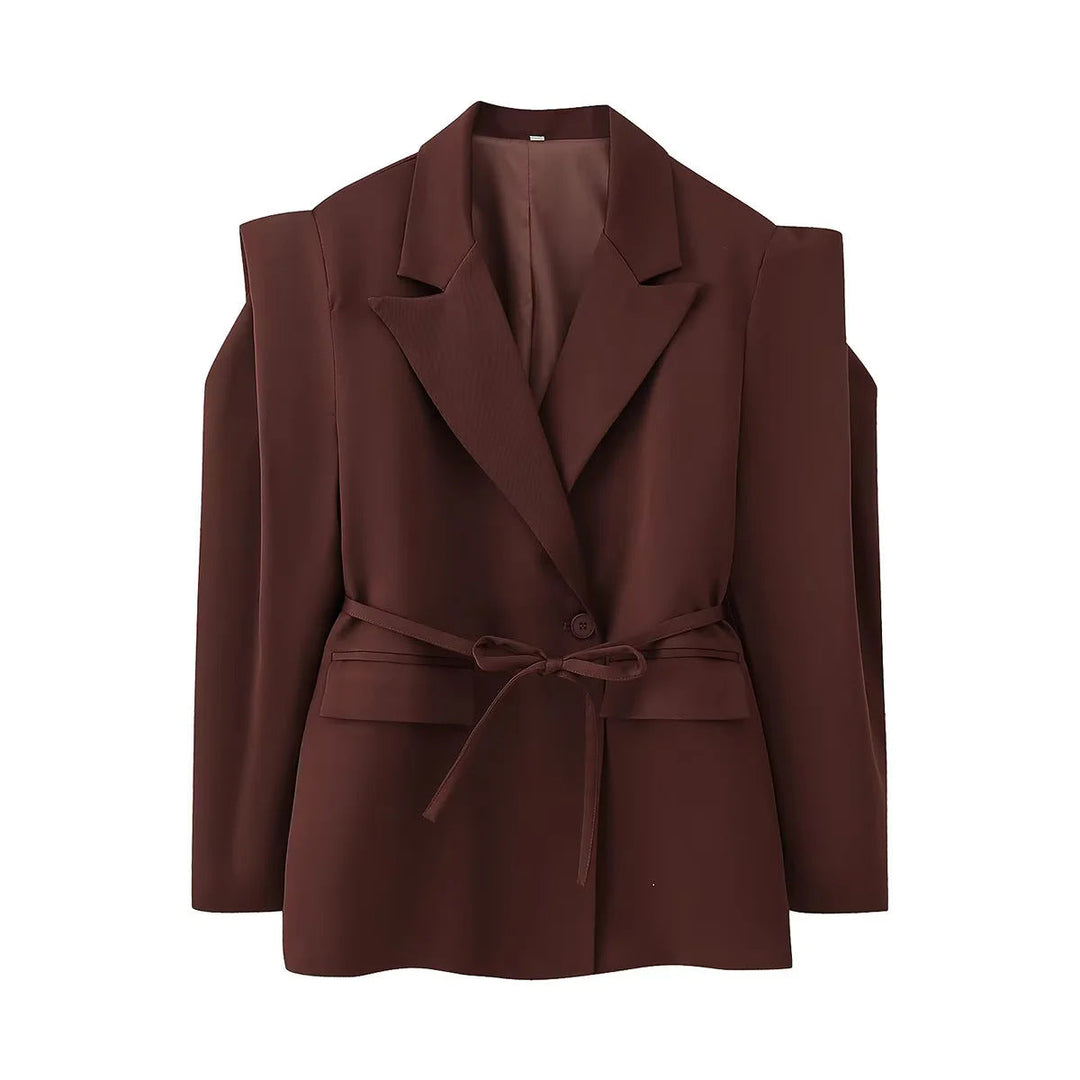 Damen Oversized BlazerJacke Elegant mit Gürtel