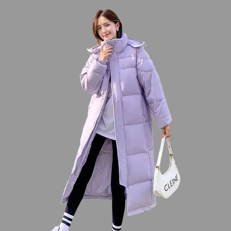 Warmes Winterkleid Lange Gepolsterte Damenjacke