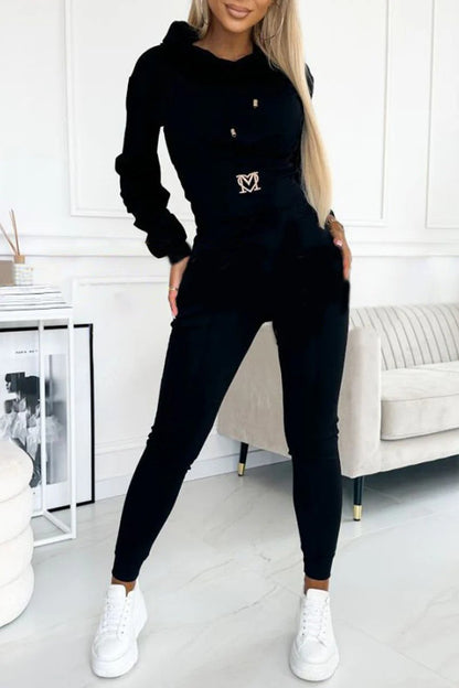 Damen Sportanzug Jumpsuit Kapuze Elastisch Komfortabel