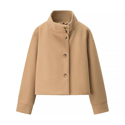 Damen Kurzjacke Elegant Stehkragen Modern