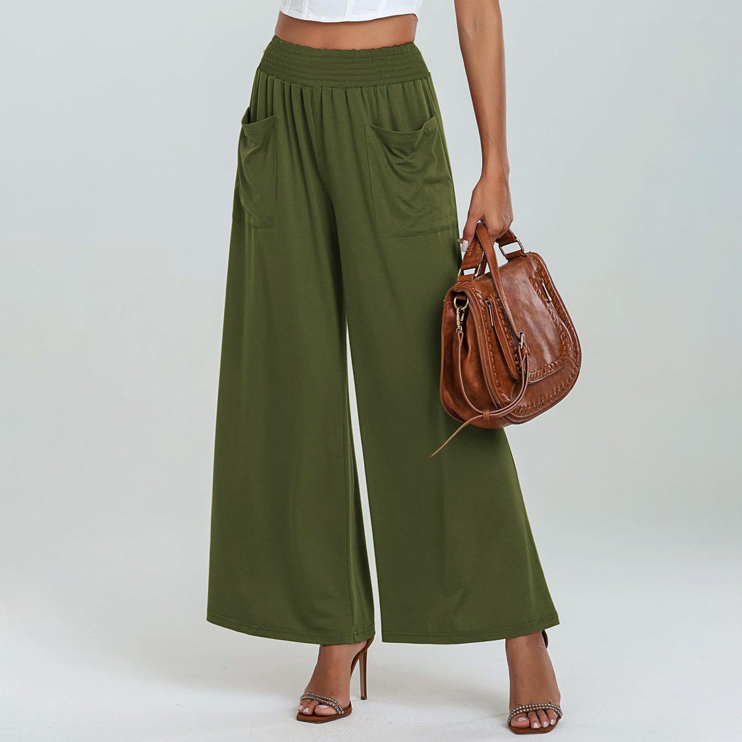 Damen Palazzo-Hose Weit Bequem Elastisch