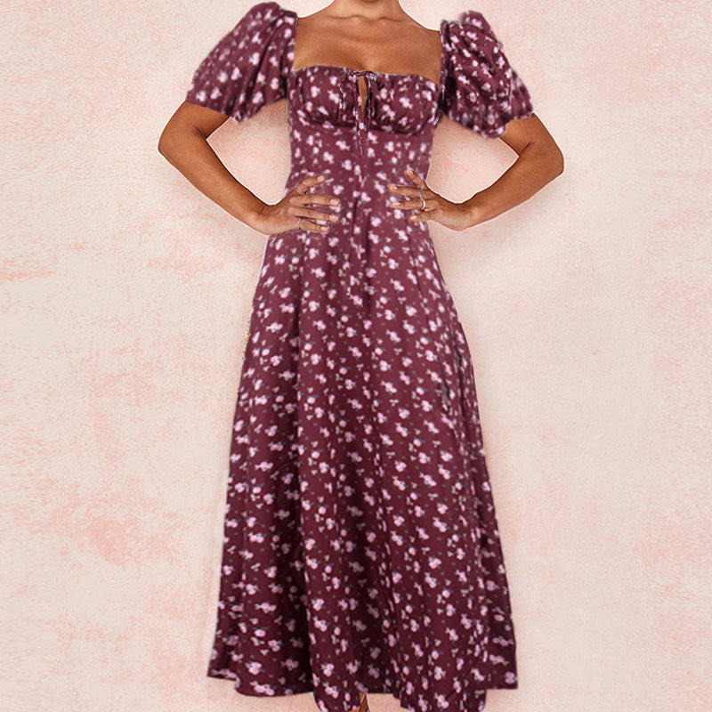Damen Maxikleid Sommer Blumenmuster Elegant