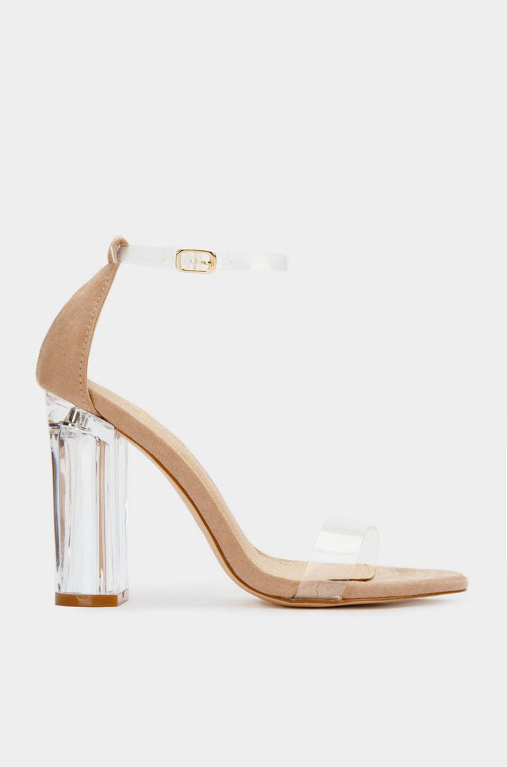 Damen Hochhackige Sandalen Transparenter Absatz Elegant