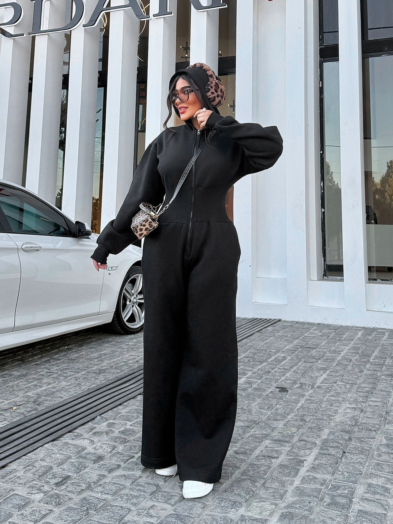 Damen Sportlicher Fleece-Overall Hochwertig Modern
