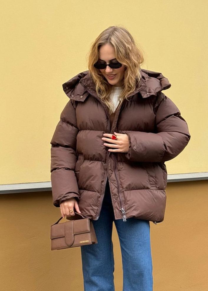 Winterjacke Schokoladenbraun Warm und Stylish