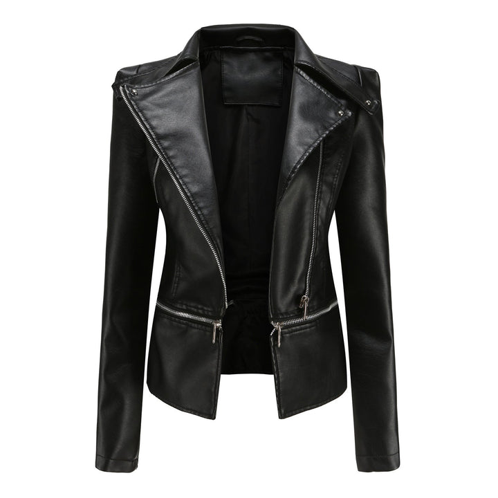 Damen Lederjacke Biker Style Asymmetrisch