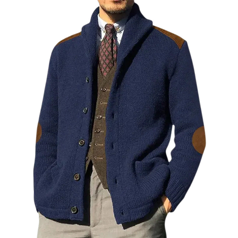 Herren Strickcardigan Soft Moderner Schalkragen
