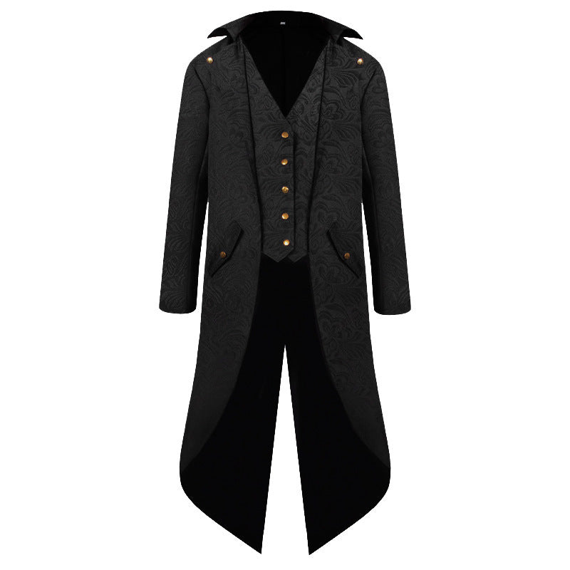 Damen Viktorianischer Mantel Elegant Musterung Kunstleder