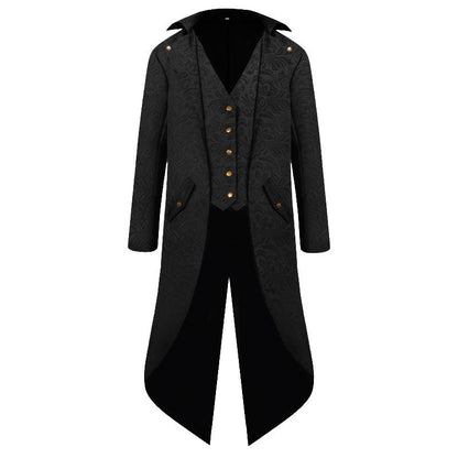Damen Viktorianischer Mantel Elegant Musterung Kunstleder