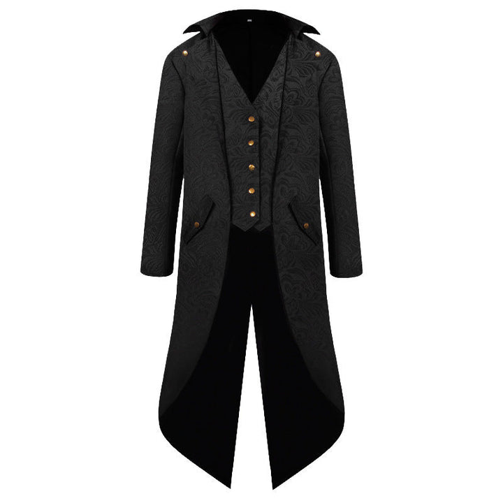 Damen Viktorianischer Mantel Elegant Musterung Kunstleder