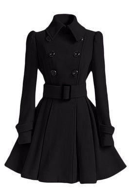 Damen Trenchcoat Elegante Taille mit Doppelknöpfen