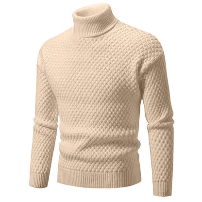 Herren Rollkragenpullover Strukturiert Modern Style
