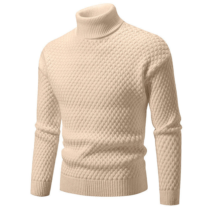 Herren Rollkragenpullover Strukturiert Modern Style