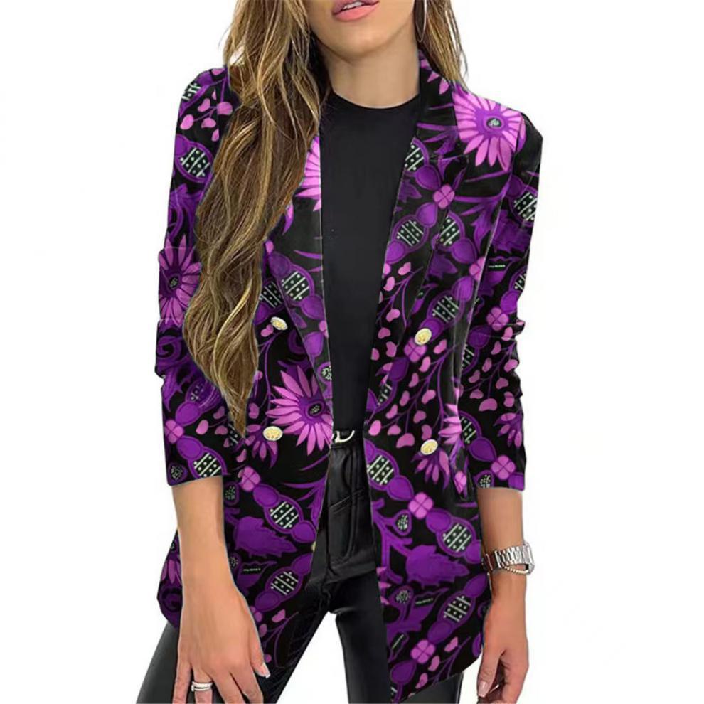 Damen Blazer Elegant Blumenmuster Sommerkleidung - IdealeKleiden