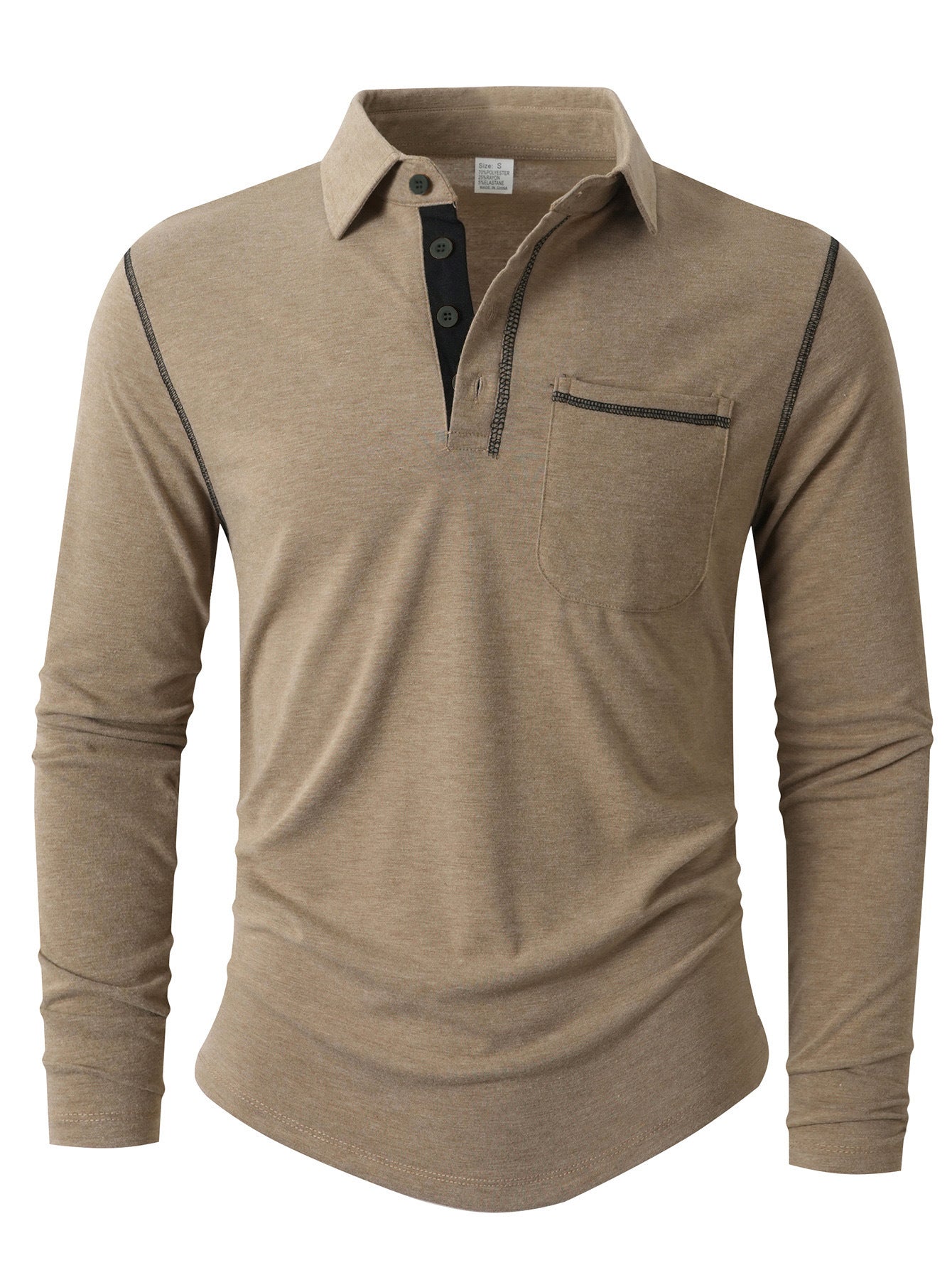 Herren Langarm Poloshirt Elegant Sportlich