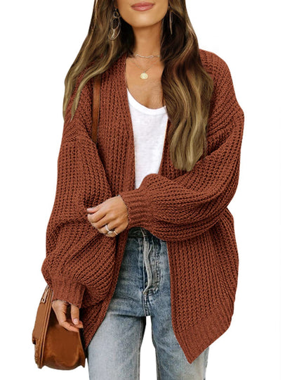 Damen Strickjacke Bequem Oversized Style