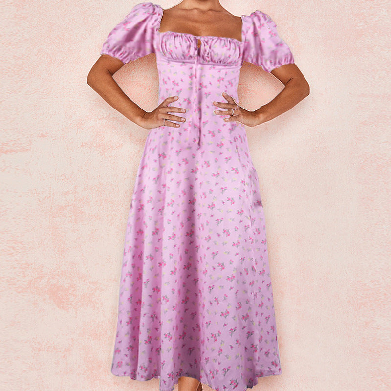 Damen Maxikleid Sommer Blumenmuster Elegant
