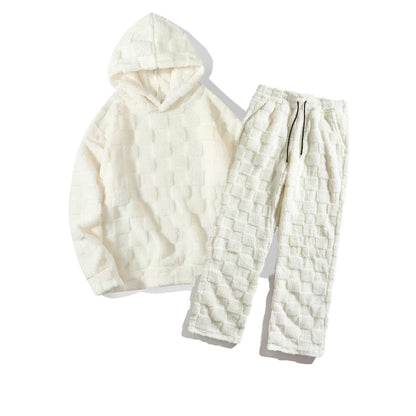 Damen Fleece Set Kapuze Elastisch Bequem