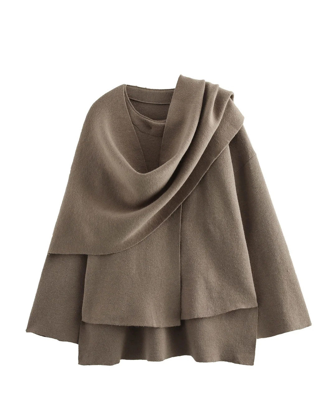 Stylische Damenjacke mit Asymmetrischem Schal