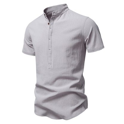 Herren Kurzarm-Shirt Modern Design Knopfleiste