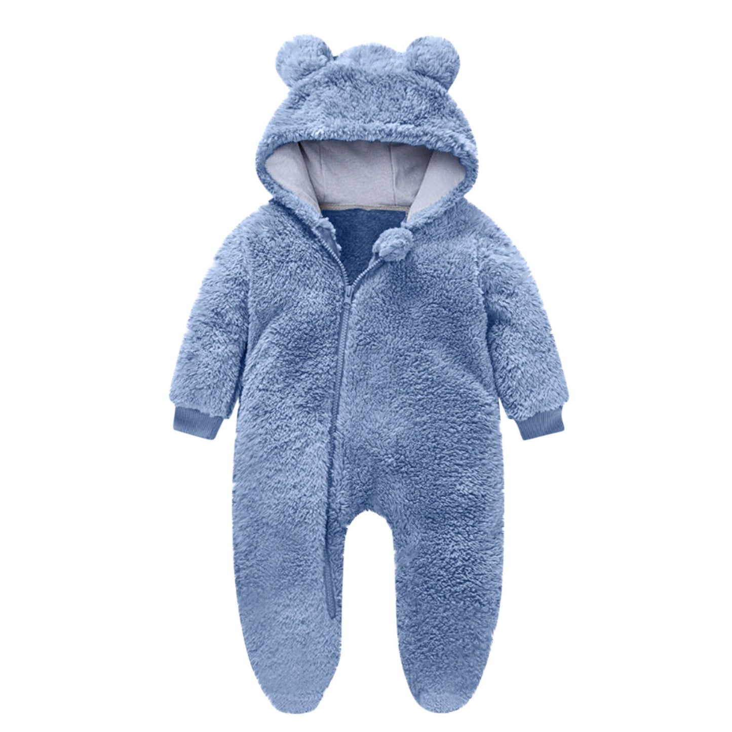 Kinder Fleece Overall Bärenohren Kuschelwarm