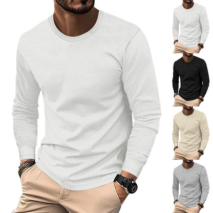 Herren Langarmshirt Modern Strukturiert - IdealeKleiden