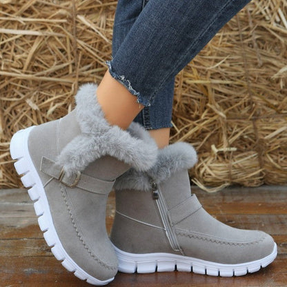 Damen Winterstiefel Weich Kunstfell Elegantes Design
