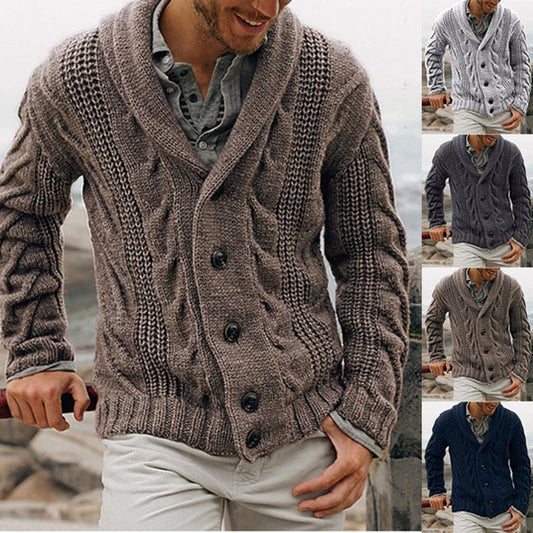 Herren Strickjacke Grobmuster Elegantes Design - IdealeKleiden