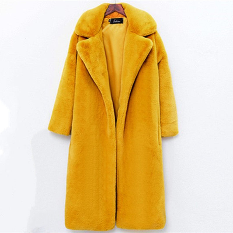 Luxus Damen Mantel Teddy Stil Langhaar Wintersaison