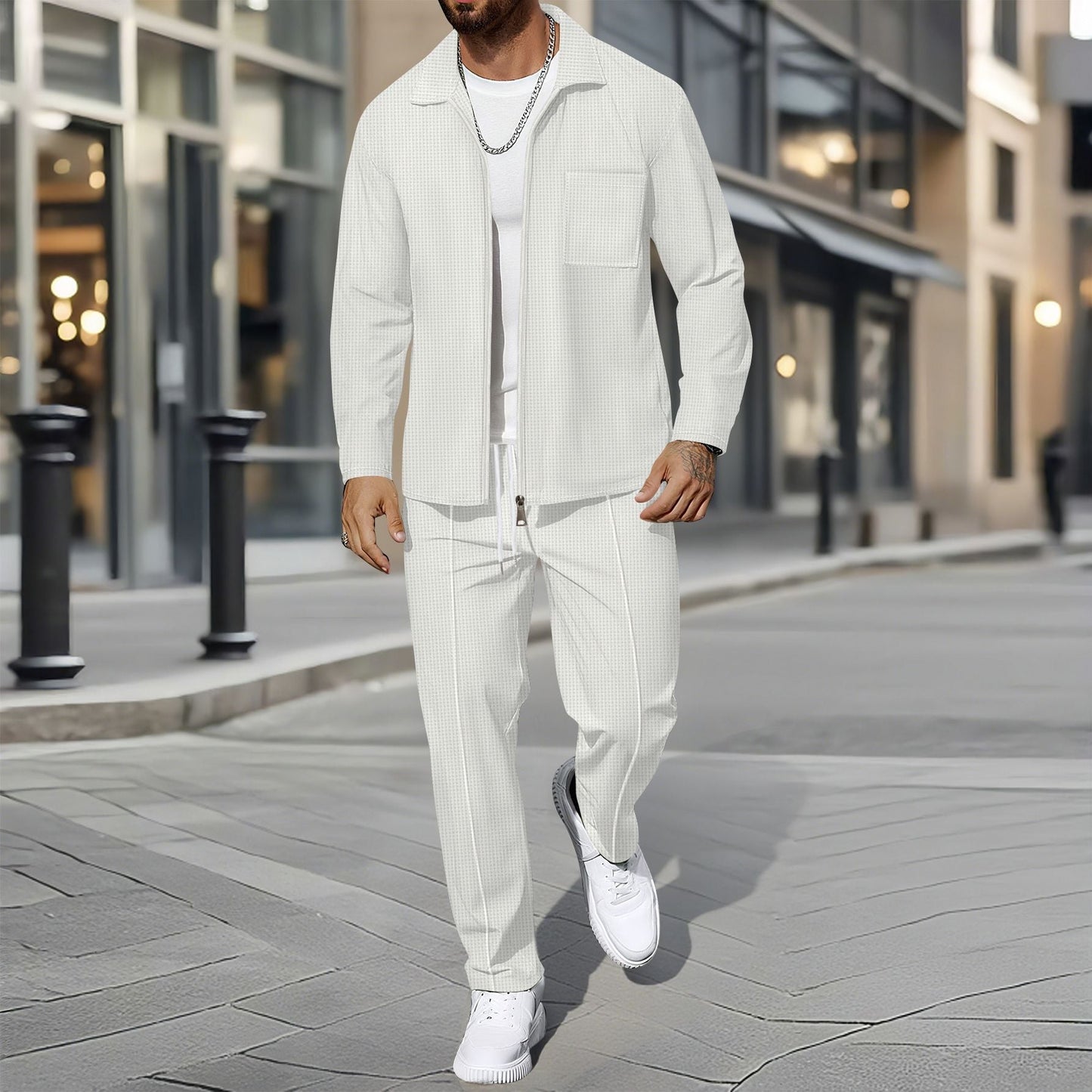 Herren Zweiteiler Lässig Elegant Slim Fit