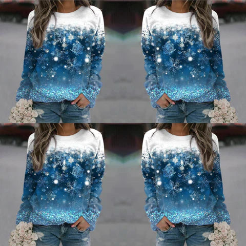 Schneeflocken Pullover Weihnachten Elegant - IdealeKleiden