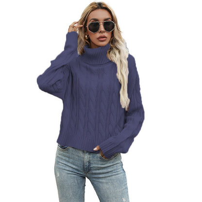 Damen Pullover Grobstrick Zopfmuster Eleganz