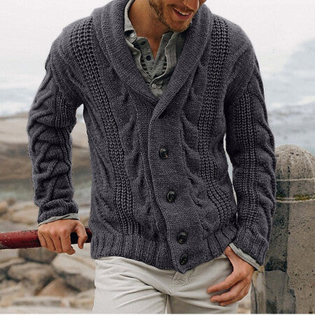 Herren Strickjacke Modern Kabelmuster Oversized