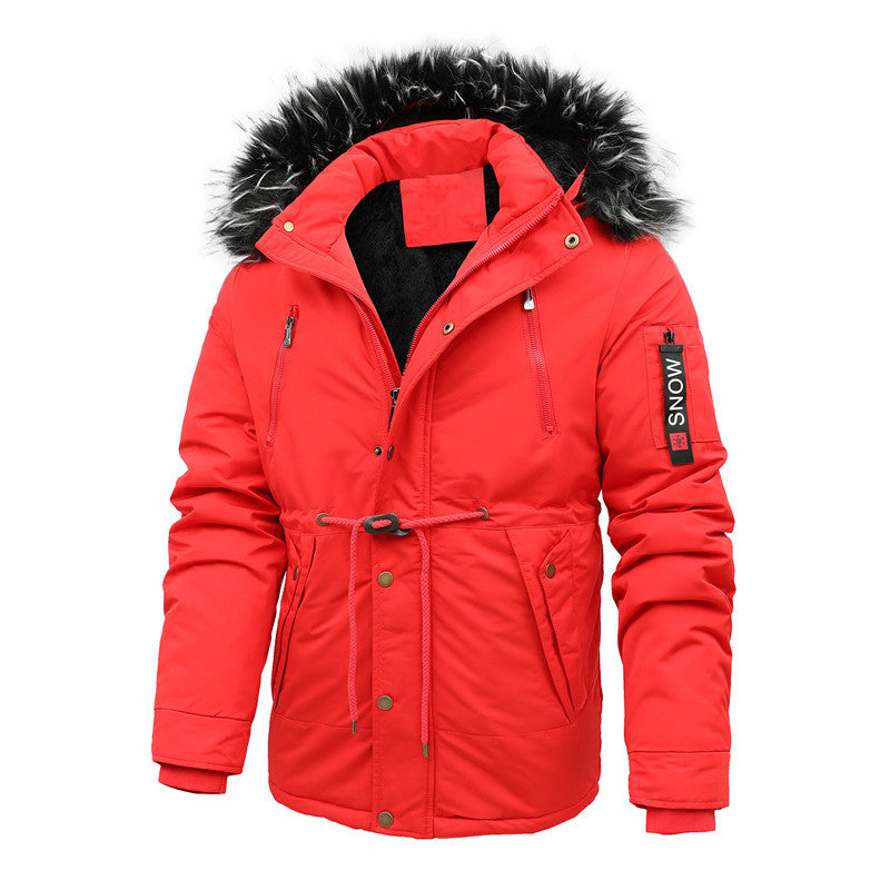 Herren Outdoorjacke Isoliert Wasserdicht Mit Abnehmbarer Kapuze
