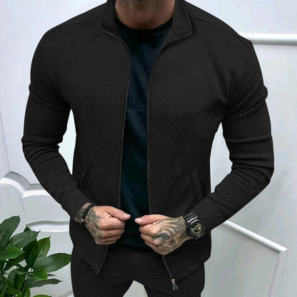 Herren Sportjacke Strukturiert Modern Style