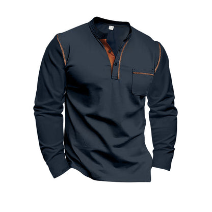 Herren Langarm-Shirt Modern Kontrast Design