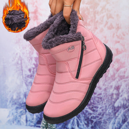 Damen Winterstiefel Warm Kuschelig Reißverschluss