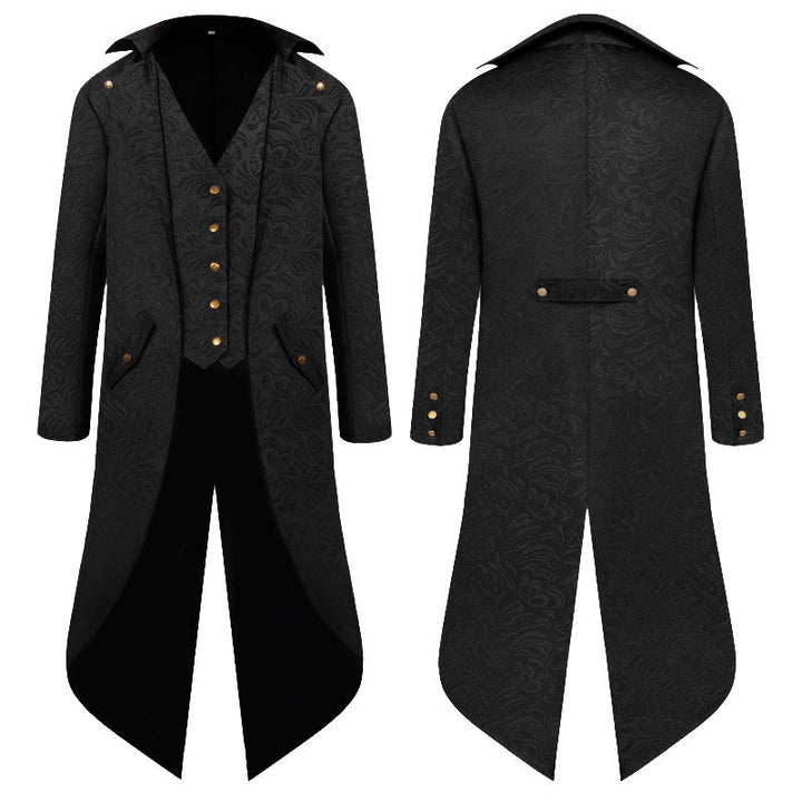 Damen Viktorianischer Mantel Elegant Musterung Kunstleder - IdealeKleiden
