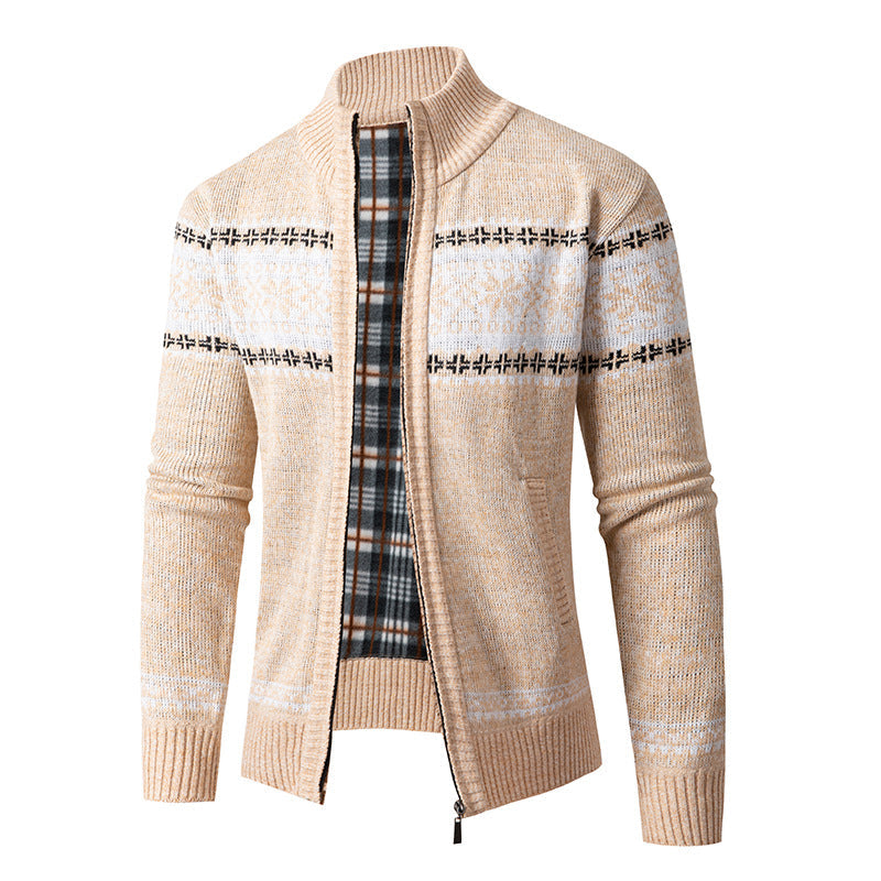 Herren Strickjacke Modern Hoher Kragen