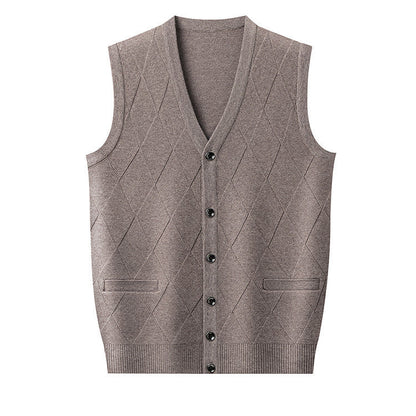 Herren Strickweste Klassisch Rautenmuster Elegante Optik - IdealeKleiden
