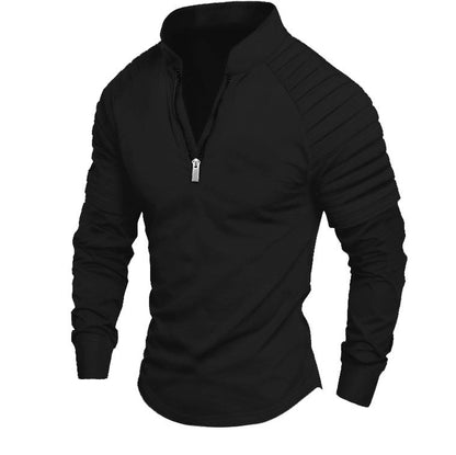 Herren Langarmshirt Sportlich Funktional Reißverschluss