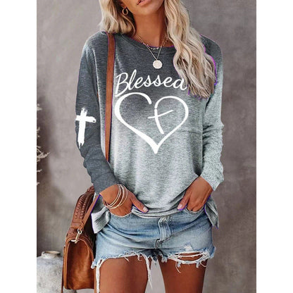 Bequemes Langarmshirt Relaxed Fit Grafikprint