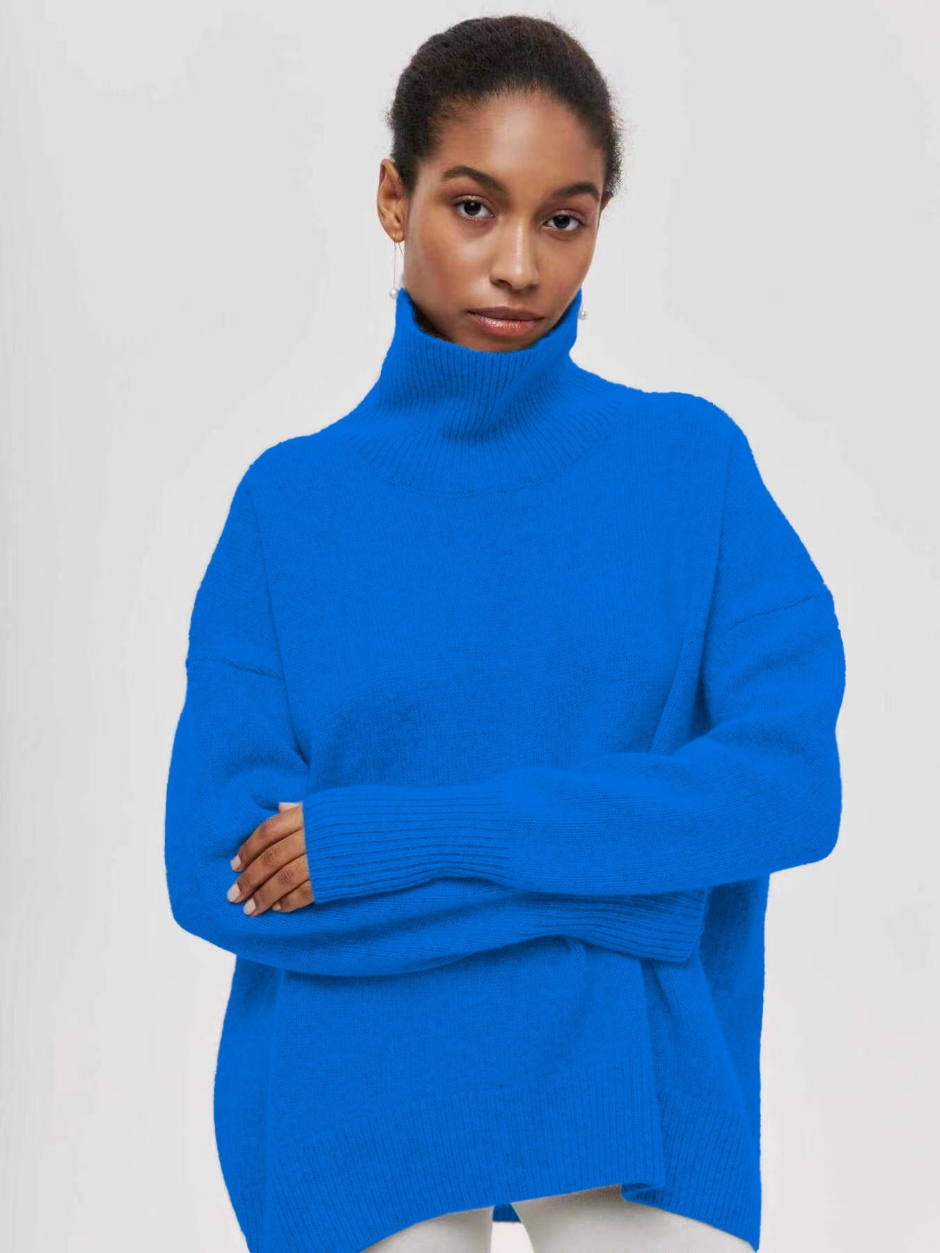 Damen Oversized Pullover Weich Struktur