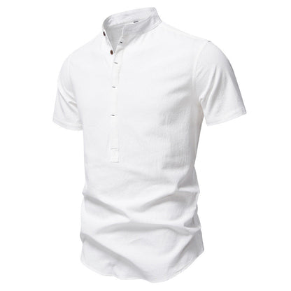 Herren Kurzarm-Shirt Modern Design Knopfleiste