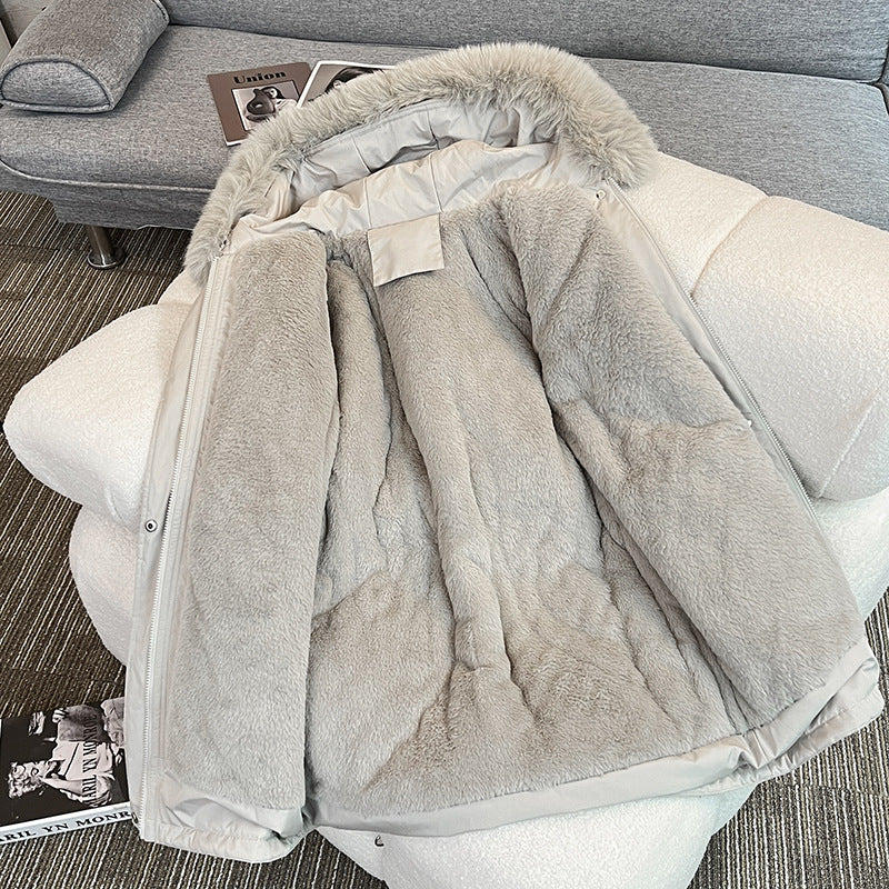 Damen Winterparka Modern Kuschelig Taschen