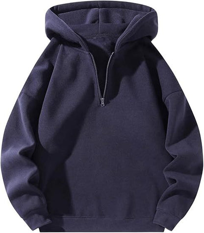 Herren Sportpullover Kapuze Halbzipper