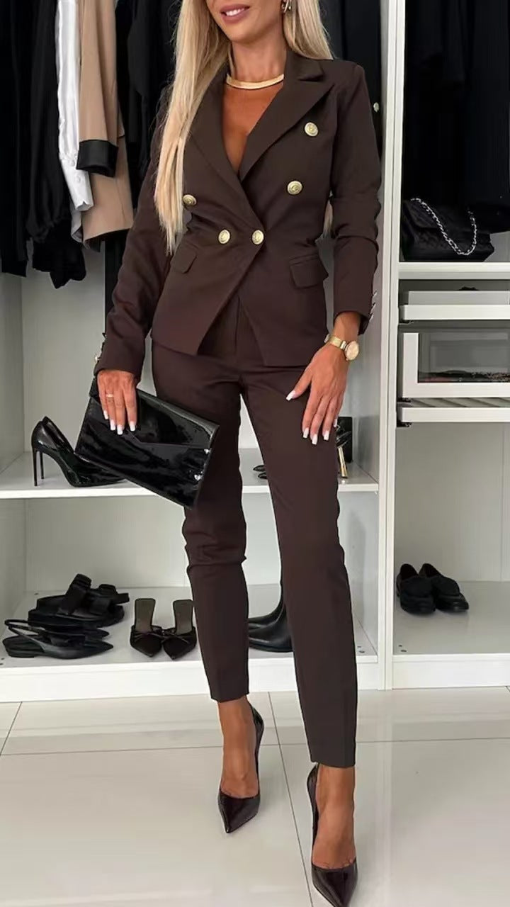 Modischer Blazer Slim Fit Doppelreiher Büroanzug